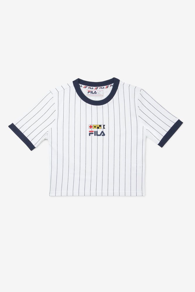 Fila T Skjorte Dame Hvite Carola Cropped Ringer 627190-DRF